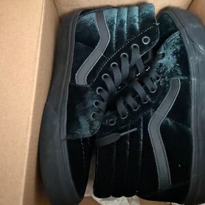 Vans Black Velvet High-Top Sneakers